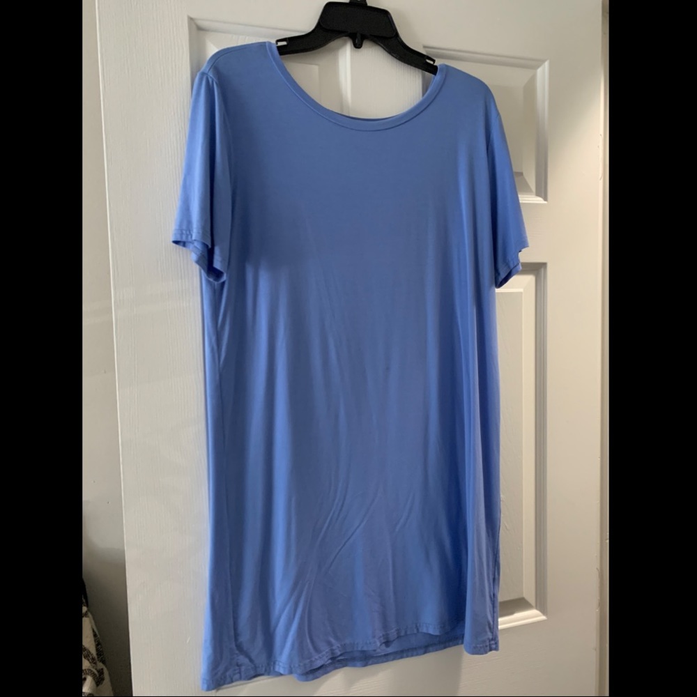blue piko t-shirt dress